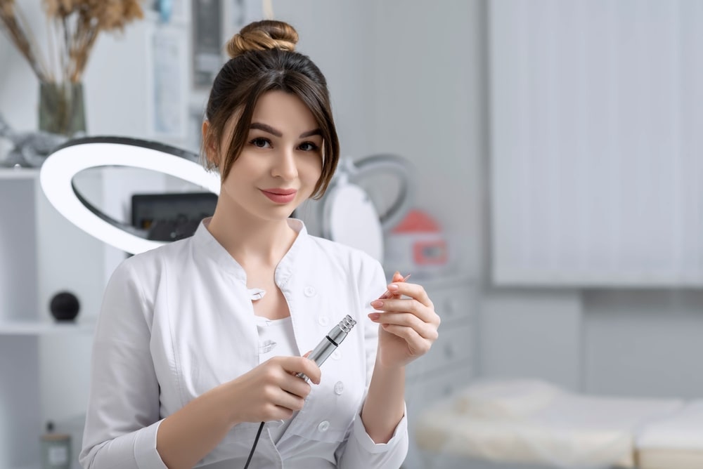 Woman holding professional medical tool